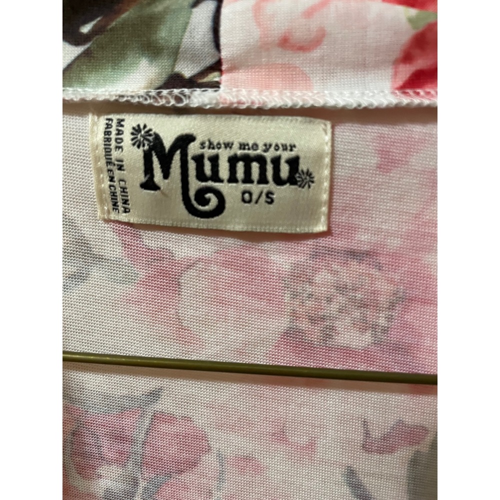 Show Me Your Mumu Floral Robe Pink Peony White Jersey Knit Wrap Belted OS - Picture 3 of 3